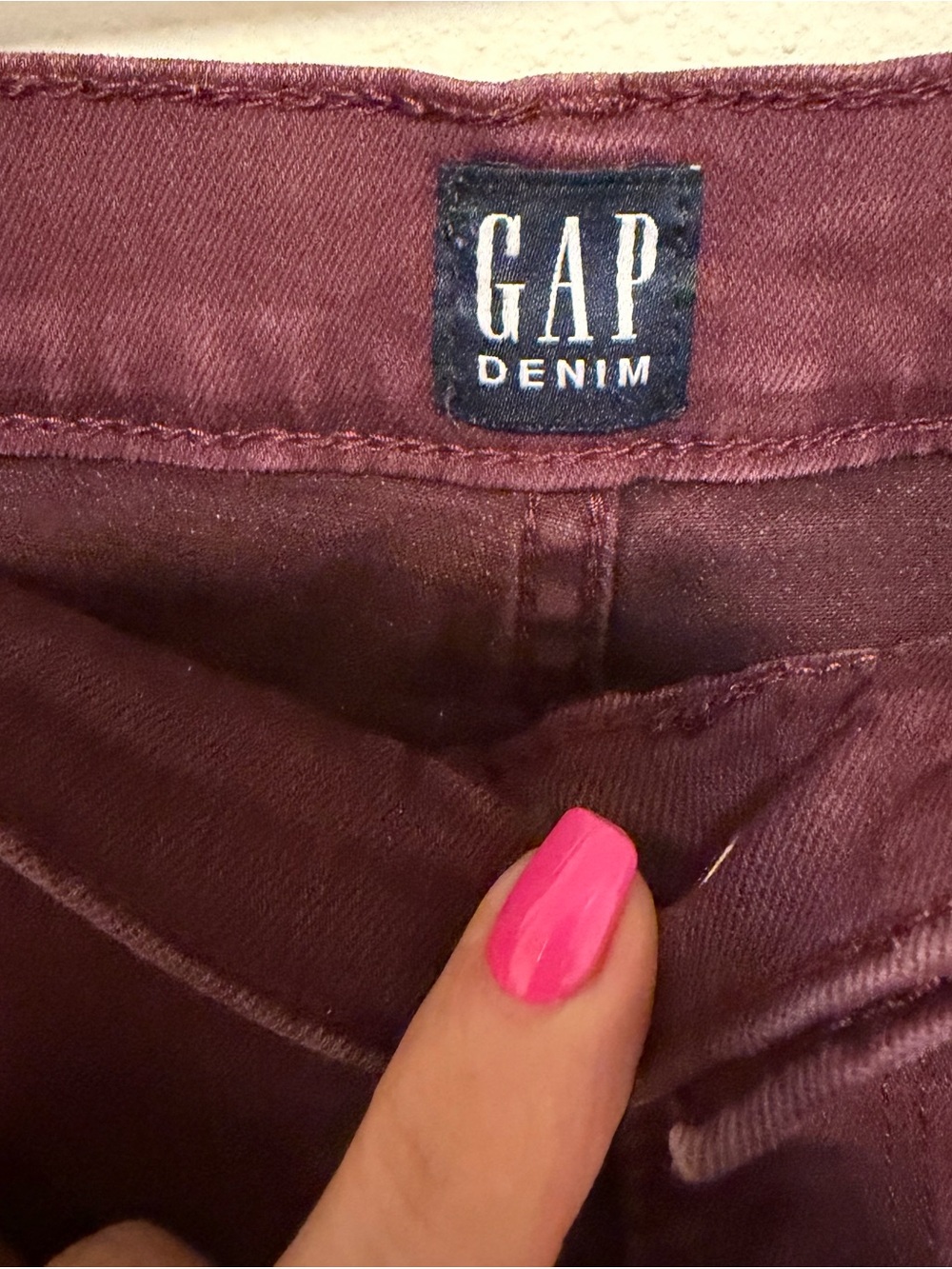 GAP Denim True Skinny Jeans Size 30 Regular Burgundy Wine Red